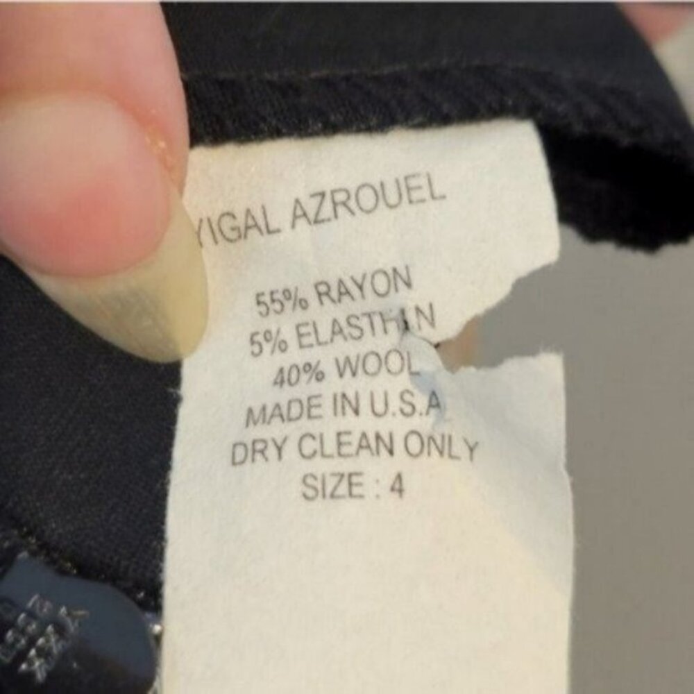 Yigal Azrouel | Wool Blend A line Knee Length High Low Skirt Black - Picture 7 of 10